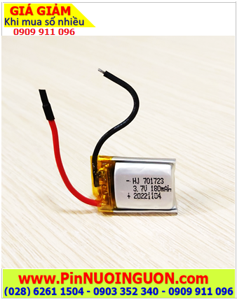 LiPolymer 701723, Pin sạc 3.7v LiPolymer 701723 với 180mAh (7mmx17mmx23mm) /có sẳn mạch sạc